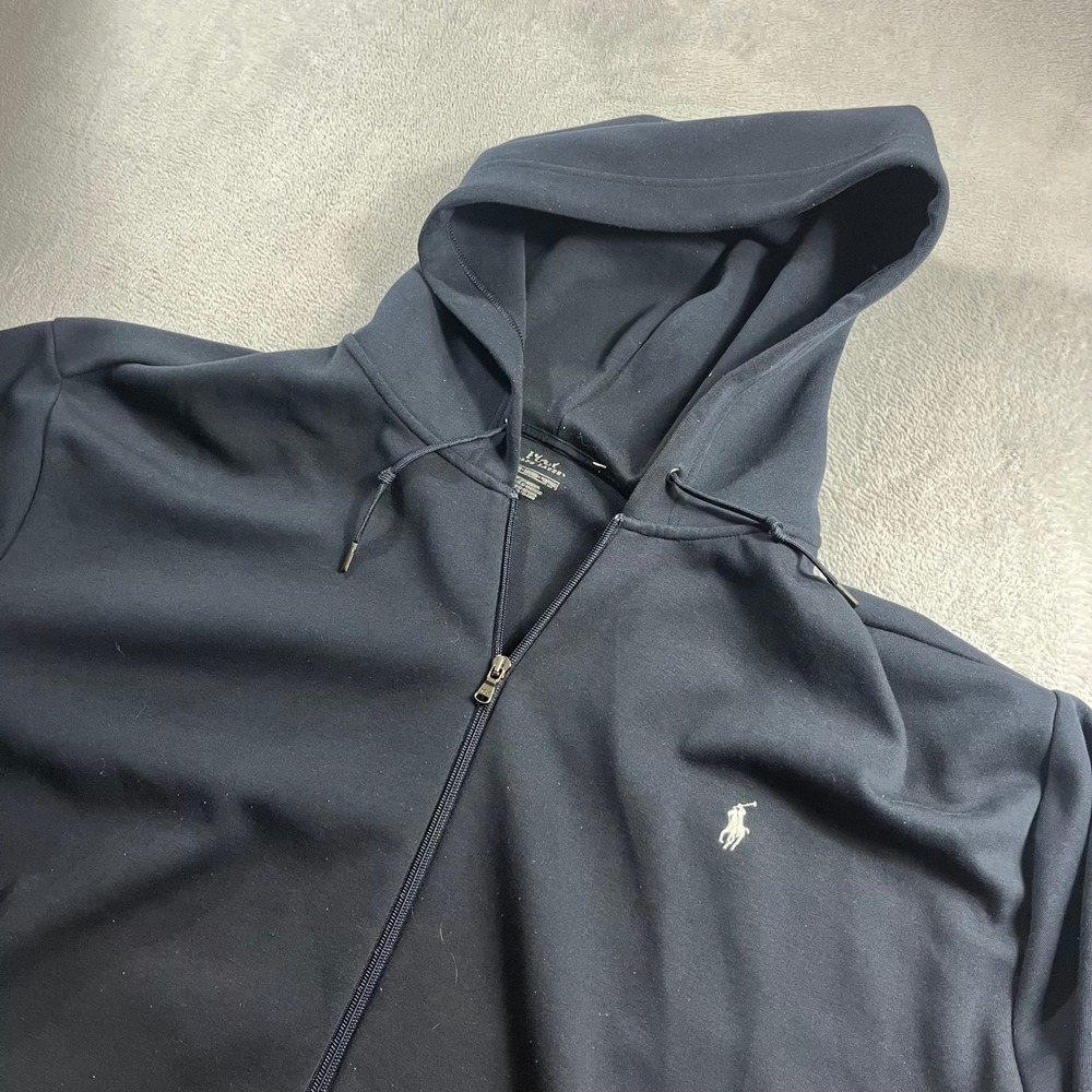Polo Ralph Lauren Mens Big & Tall 5XB Navy Blue Full Zip Pony Logo Hoodie